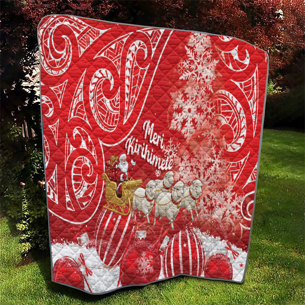 New Zealand Christmas In July Quilt Funny Santa Sheep Meri Kirihimete Red LT14 - Polynesian Pride