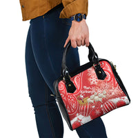 New Zealand Christmas In July Shoulder Handbag Funny Santa Sheep Meri Kirihimete Red LT14 - Polynesian Pride