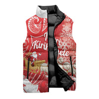 New Zealand Christmas In July Personalised Sleeveless Puffer Jacket Funny Santa Sheep Meri Kirihimete Red LT14 - Polynesian Pride