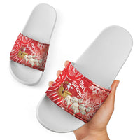 New Zealand Christmas In July Slide Sandals Funny Santa Sheep Meri Kirihimete Red LT14 - Polynesian Pride