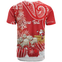 New Zealand Christmas In July Personalised T Shirt Funny Santa Sheep Meri Kirihimete Red LT14 - Polynesian Pride