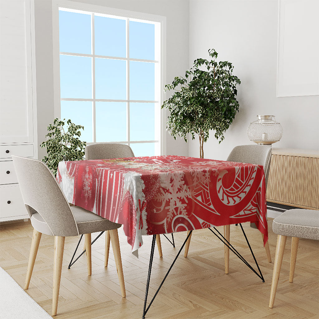 New Zealand Christmas In July Tablecloth Funny Santa Sheep Meri Kirihimete Red LT14 - Polynesian Pride
