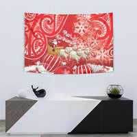 New Zealand Christmas In July Tapestry Funny Santa Sheep Meri Kirihimete Red LT14 - Polynesian Pride