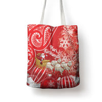 New Zealand Christmas In July Tote Bag Funny Santa Sheep Meri Kirihimete Red LT14 - Polynesian Pride