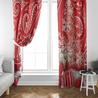 New Zealand Christmas In July Window Curtain Funny Santa Sheep Meri Kirihimete Red LT14 - Polynesian Pride