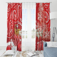 New Zealand Christmas In July Window Curtain Funny Santa Sheep Meri Kirihimete Red LT14 - Polynesian Pride