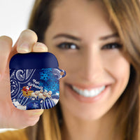 New Zealand Christmas In July AirPods Case Funny Santa Sheep Meri Kirihimete Blue LT14 - Polynesian Pride