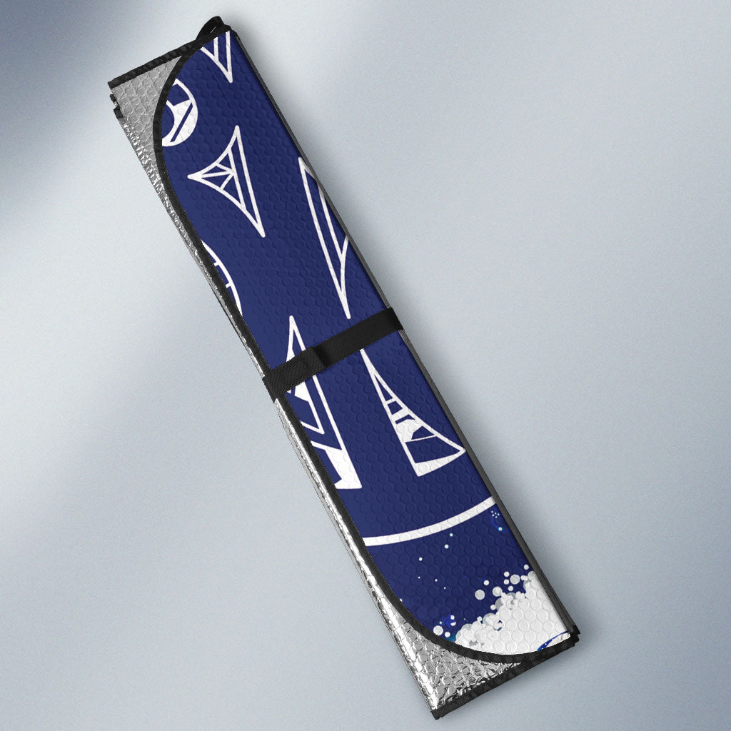 New Zealand Christmas In July Auto Sun Shade Funny Santa Sheep Meri Kirihimete Blue LT14 - Polynesian Pride