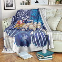 New Zealand Christmas In July Blanket Funny Santa Sheep Meri Kirihimete Blue LT14 Blue - Polynesian Pride