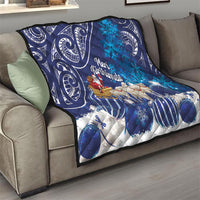New Zealand Christmas In July Quilt Funny Santa Sheep Meri Kirihimete Blue LT14 - Polynesian Pride