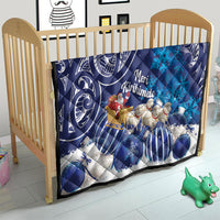 New Zealand Christmas In July Quilt Funny Santa Sheep Meri Kirihimete Blue LT14 - Polynesian Pride