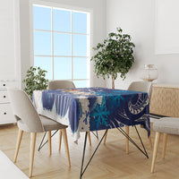 New Zealand Christmas In July Tablecloth Funny Santa Sheep Meri Kirihimete Blue LT14 - Polynesian Pride