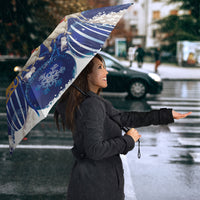New Zealand Christmas In July Umbrella Funny Santa Sheep Meri Kirihimete Blue LT14 - Polynesian Pride