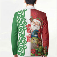 Meri Kirihimete New Zealand Personalised Blazer Cute Santa NZ Animals and Pohutukawa LT14 - Polynesian Pride