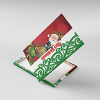 Meri Kirihimete New Zealand Canvas Wall Art Cute Santa NZ Animals and Pohutukawa LT14 With Frame Red - Polynesian Pride