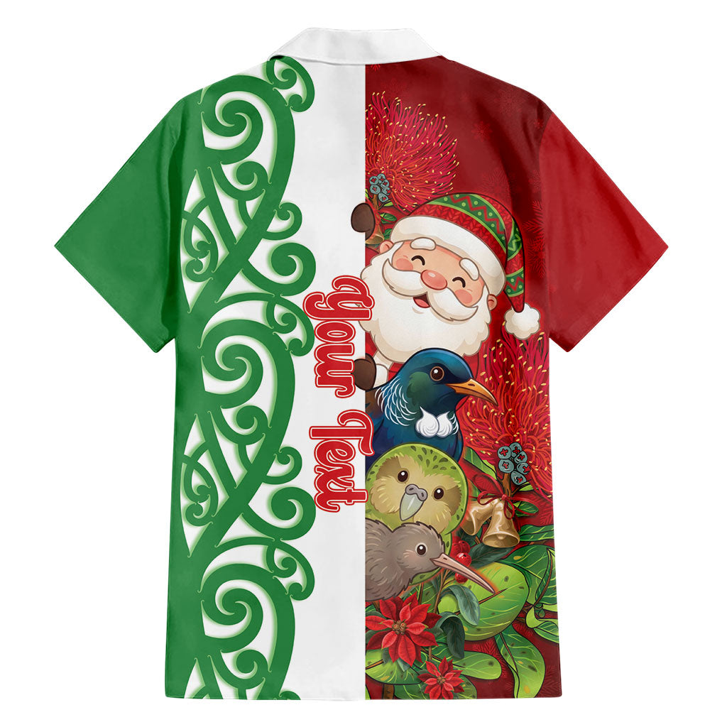 Meri Kirihimete New Zealand Personalised Family Matching Long Sleeve Bodycon Dress and Hawaiian Shirt Cute Santa NZ Animals and Pohutukawa LT14 - Polynesian Pride