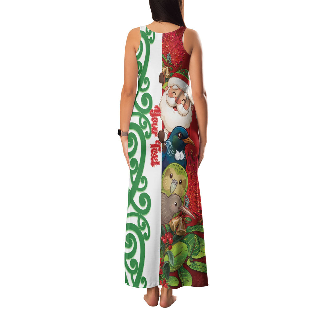 Meri Kirihimete New Zealand Personalised Family Matching Tank Maxi Dress and Hawaiian Shirt Cute Santa NZ Animals and Pohutukawa LT14 - Polynesian Pride