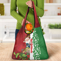 Meri Kirihimete New Zealand Grocery Bag Cute Santa NZ Animals and Pohutukawa LT14 - Polynesian Pride