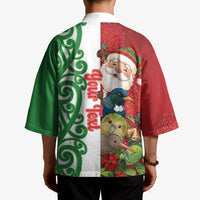 Meri Kirihimete New Zealand Personalised Kimono Cute Santa NZ Animals and Pohutukawa LT14 - Polynesian Pride