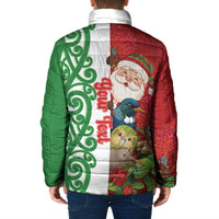 Meri Kirihimete New Zealand Personalised Padded Jacket Cute Santa NZ Animals and Pohutukawa LT14 - Polynesian Pride