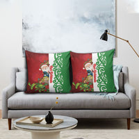 Meri Kirihimete New Zealand Pillow Cover Cute Santa NZ Animals and Pohutukawa LT14 - Polynesian Pride