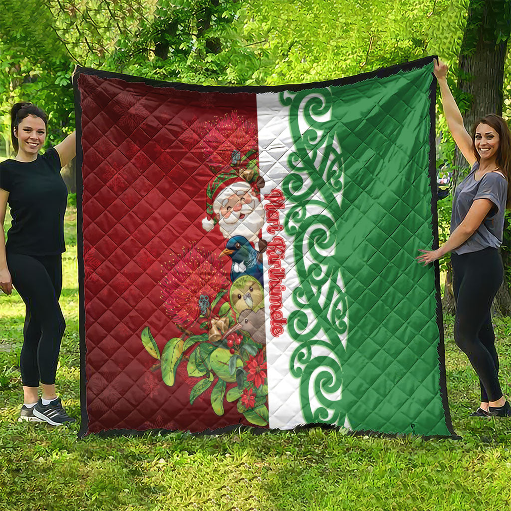 Meri Kirihimete New Zealand Quilt Cute Santa NZ Animals and Pohutukawa LT14 - Polynesian Pride