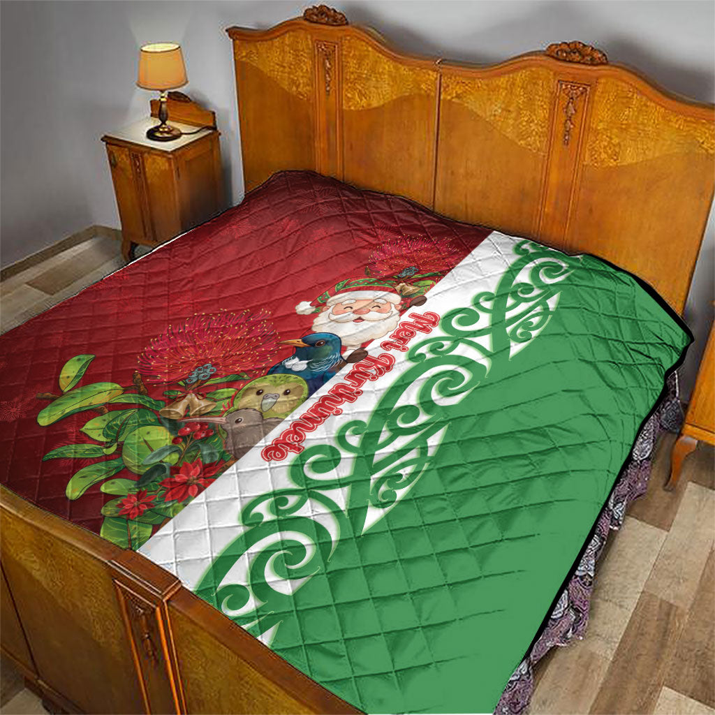 Meri Kirihimete New Zealand Quilt Cute Santa NZ Animals and Pohutukawa LT14 - Polynesian Pride
