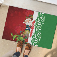 Meri Kirihimete New Zealand Rubber Doormat Cute Santa NZ Animals and Pohutukawa LT14 - Polynesian Pride