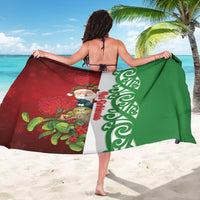 Meri Kirihimete New Zealand Sarong Cute Santa NZ Animals and Pohutukawa LT14 - Polynesian Pride