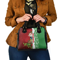 Meri Kirihimete New Zealand Shoulder Handbag Cute Santa NZ Animals and Pohutukawa LT14 - Polynesian Pride