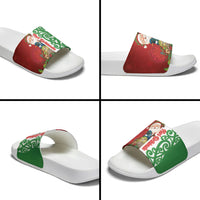 Meri Kirihimete New Zealand Slide Sandals Cute Santa NZ Animals and Pohutukawa LT14 - Polynesian Pride