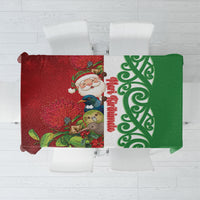 Meri Kirihimete New Zealand Tablecloth Cute Santa NZ Animals and Pohutukawa LT14 Red - Polynesian Pride