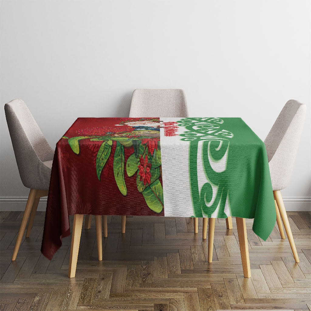 Meri Kirihimete New Zealand Tablecloth Cute Santa NZ Animals and Pohutukawa LT14 - Polynesian Pride