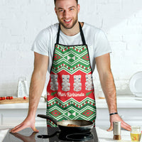 New Zealand Christmas In July Apron Meri Kirihimete Hei Tiki Taniko Motifs Seamless LT14 - Polynesian Pride