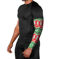 New Zealand Christmas In July Arm Sleeves Meri Kirihimete Hei Tiki Taniko Motifs Seamless LT14 - Polynesian Pride
