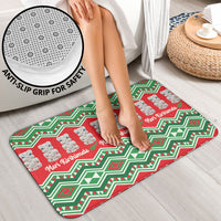 New Zealand Christmas In July Bathroom Set Meri Kirihimete Hei Tiki Taniko Motifs Seamless LT14 - Polynesian Pride