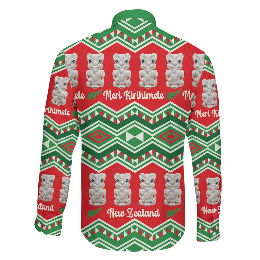 New Zealand Christmas In July Family Matching Summer Maxi Dress and Hawaiian Shirt Meri Kirihimete Hei Tiki Taniko Motifs Seamless LT14 - Polynesian Pride