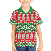 New Zealand Christmas In July Hawaiian Shirt Meri Kirihimete Hei Tiki Taniko Motifs Seamless LT14 - Polynesian Pride