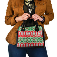 New Zealand Christmas In July Shoulder Handbag Meri Kirihimete Hei Tiki Taniko Motifs Seamless LT14 - Polynesian Pride
