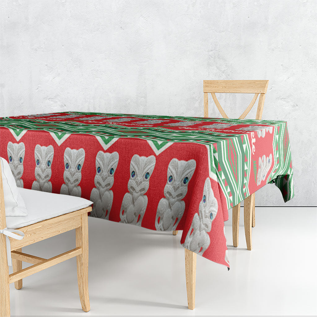 New Zealand Christmas In July Tablecloth Meri Kirihimete Hei Tiki Taniko Motifs Seamless LT14 - Polynesian Pride