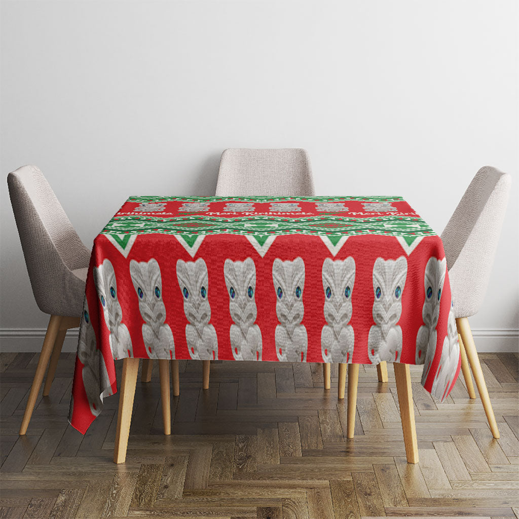 New Zealand Christmas In July Tablecloth Meri Kirihimete Hei Tiki Taniko Motifs Seamless LT14 - Polynesian Pride