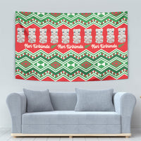 New Zealand Christmas In July Tapestry Meri Kirihimete Hei Tiki Taniko Motifs Seamless LT14 - Polynesian Pride
