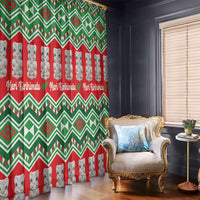 New Zealand Christmas In July Window Curtain Meri Kirihimete Hei Tiki Taniko Motifs Seamless LT14 - Polynesian Pride