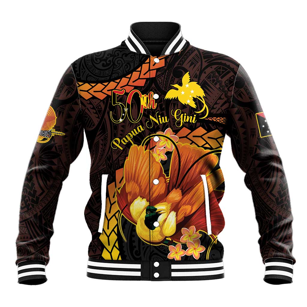 Papua New Guinea Independence Day Baseball Jacket 50th Anniversary Papua Niu Gini Bird Of Paradise LT14