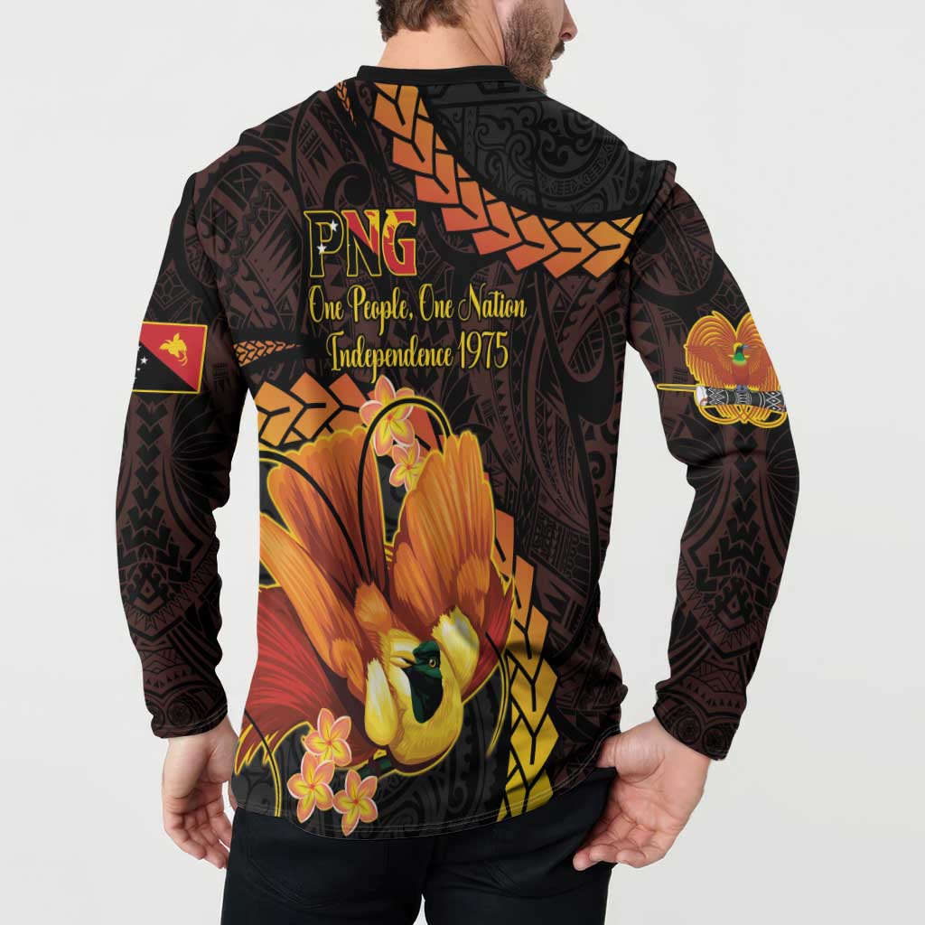 Papua New Guinea Independence Day Button Sweatshirt 50th Anniversary Papua Niu Gini Bird Of Paradise LT14 - Polynesian Pride