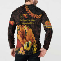 Papua New Guinea Independence Day Button Sweatshirt 50th Anniversary Papua Niu Gini Bird Of Paradise LT14 - Polynesian Pride