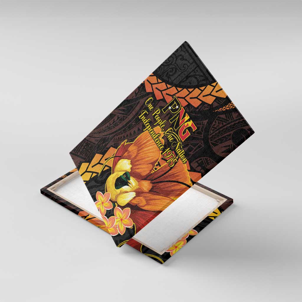 Papua New Guinea Independence Day Canvas Wall Art 50th Anniversary Papua Niu Gini Bird Of Paradise LT14 With Frame Black - Polynesian Pride