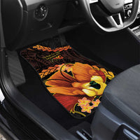 Papua New Guinea Independence Day Car Mats 50th Anniversary Papua Niu Gini Bird Of Paradise LT14 Set 2pcs - Back Black - Polynesian Pride