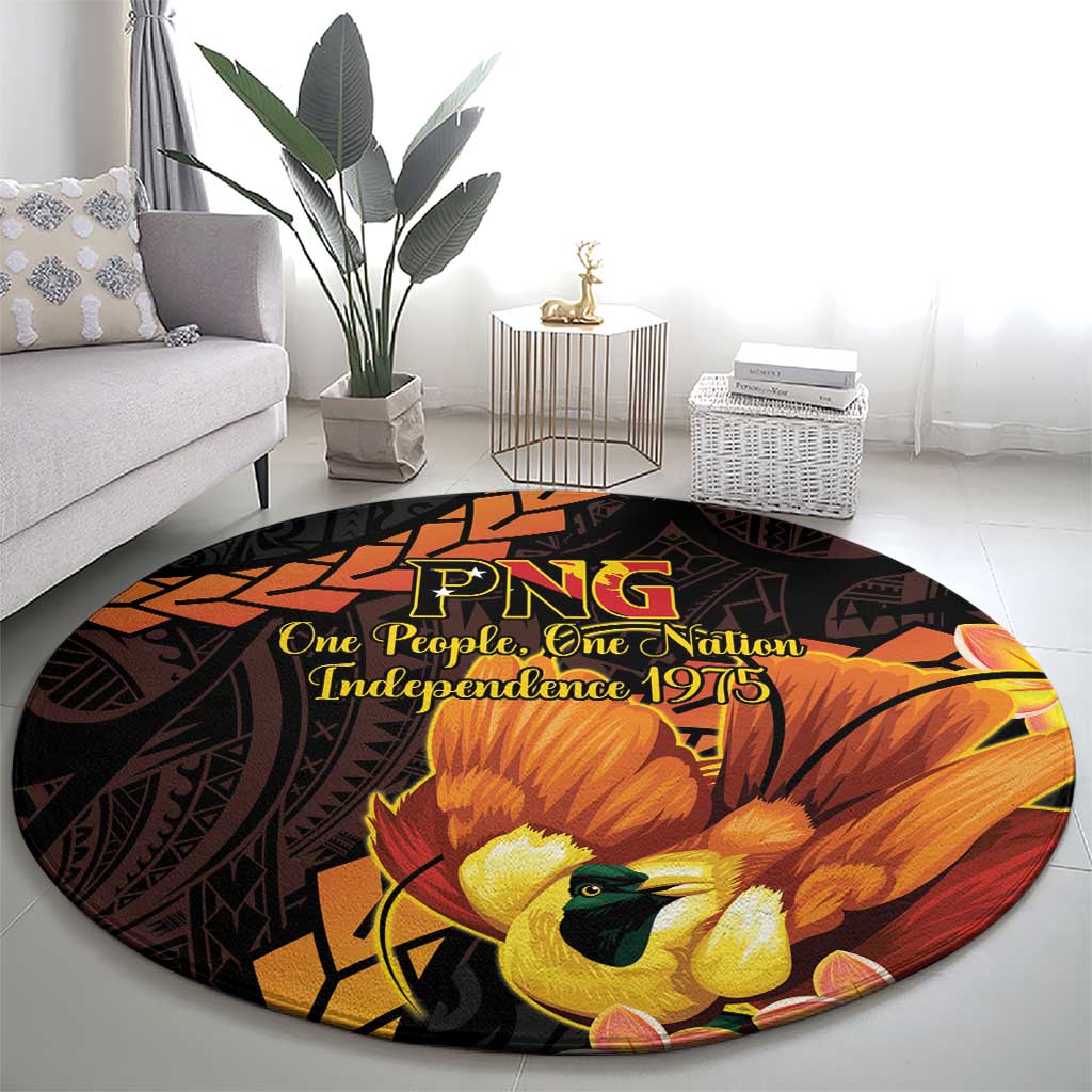 Papua New Guinea Independence Day Round Carpet 50th Anniversary Papua Niu Gini Bird Of Paradise LT14 - Polynesian Pride