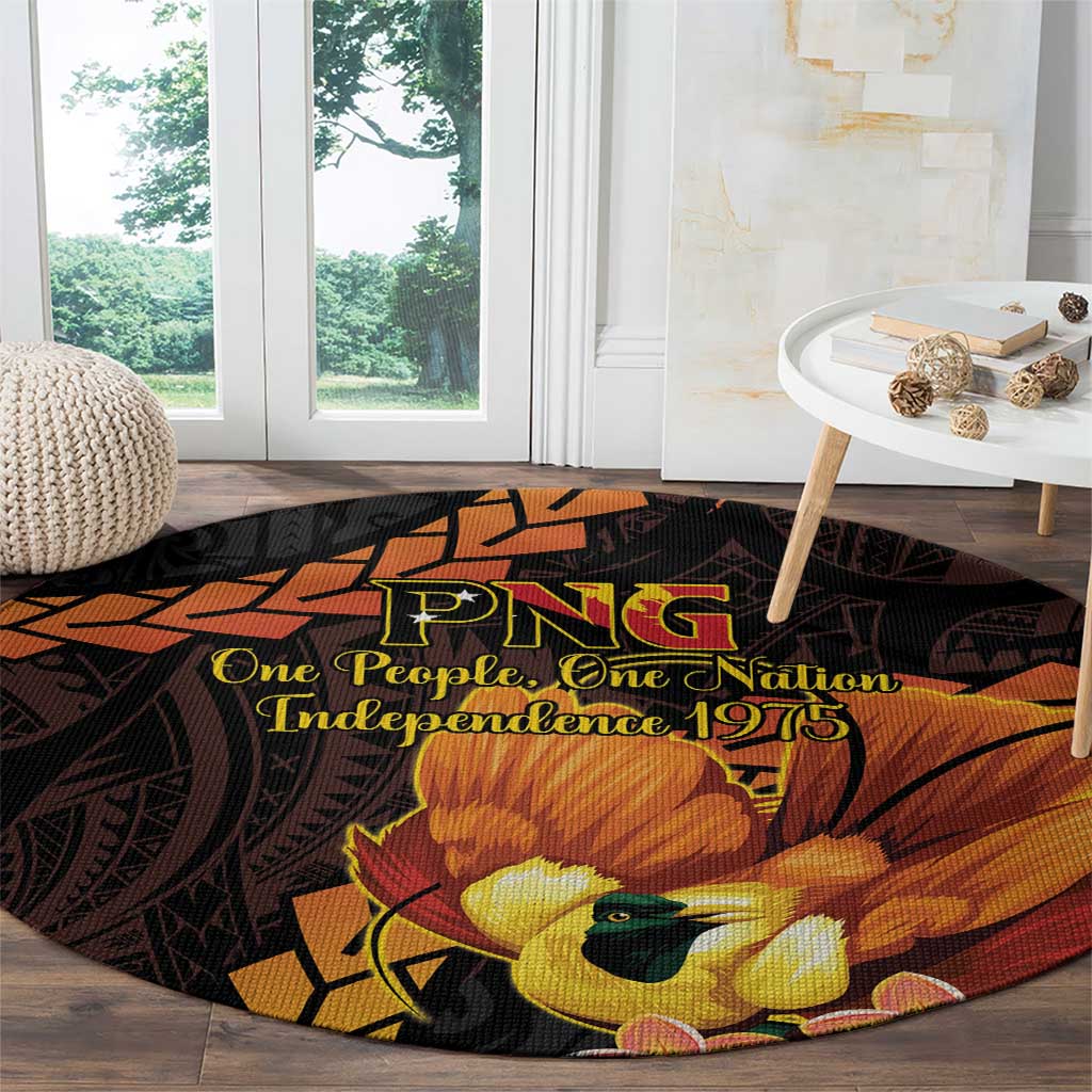 Papua New Guinea Independence Day Round Carpet 50th Anniversary Papua Niu Gini Bird Of Paradise LT14 - Polynesian Pride